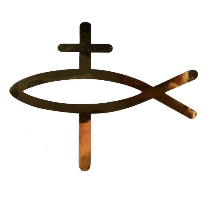 broken fish hook cross christian symbol Fish with Cross Decal